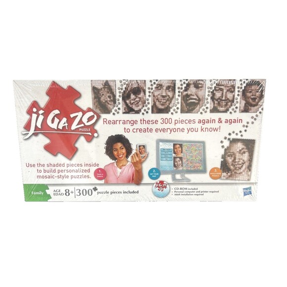 Hasbro Jigazo Puzzle Family Fun Mosaic Style Personalized Jigsaw Activity Sealed - Picture 2 of 5